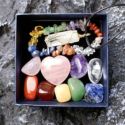 Set of precious healing stones by crystals, gifts for beginners, spiritual stones of women's chakras, anxiety, protection of raw stones, real box of necklaces, amethyst bracelet, pink quartz, garnet, citrine, birthday package.. Unlock access to a wide range of products with DIAYTAR NIGERIA's affordable e-commerce platform.