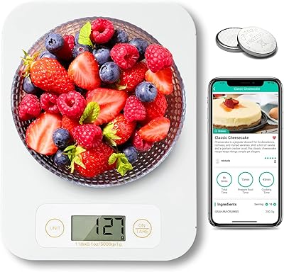 Intelligent food balance with nutritional calculation application, digital kitchen balance for the weight of foods in ounces and grams, Bluetooth calorie balance for weight loss, Marco counting, meal preparation with a precision of 0.1 oz (11 lb).. DIAYTAR NIGERIA: Your trusted e-commerce partner with extensive product choices and affordable delivery.