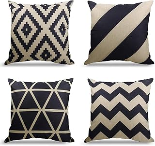 18x18 inches pillow covers, linen and cotton pillow covers for sofa decoration, set of 4.. DIAYTAR NIGERIA: Your affordable gateway to thousands of products delivered promptly nationwide.