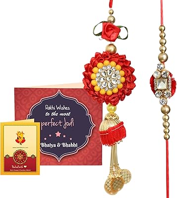 Rakhi set for brother and bhabhi | Bhai Bhaiya with gift.. Discover endless possibilities with DIAYTAR NIGERIA's comprehensive catalog and budget-friendly delivery.