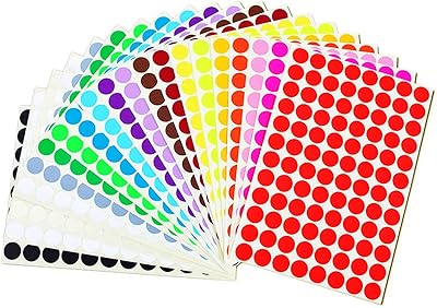 Point labels, 1920 pieces of circular labels in dotted lines in 20 self -adhesive colors to color, label, classify and organize, 0.63 inch, 20 leaves.. DIAYTAR NIGERIA transforms online shopping with competitive prices and dependable nationwide delivery.
