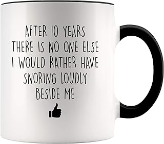 Cup of the 10th anniversary of unique conceptions, 11 oz, funny coffee mug for the 10th wedding anniversary of the husband and the 10th anniversary wife (black handle).. Embrace a new era of online shopping with DIAYTAR NIGERIA's extensive range and budget-friendly prices.