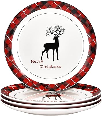 Set of Christmas plates RENNE in Christmas porcelain 4 -room.. Discover the convenience of DIAYTAR NIGERIA's vast e-commerce platform with delivery in just 5-8 days.
