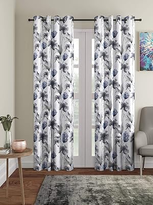 2 pieces of polyester door curtains with an abstract 3D pattern, 116 x 210 cm, gray, Home Sizzler.. Shop without boundaries at DIAYTAR NIGERIA, offering affordable products with convenient delivery times.