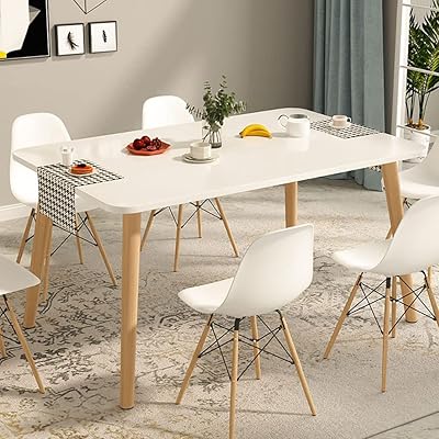 Modern rectangular dining table Eames Simple and wooden table for living room-Bureau-Salle de Réunion-Cuisine-Salon-Cafeteria.. Everyday deals, every category — only on DIAYTAR Nigeria.