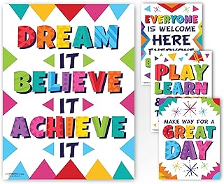 SPROTBRITE assorted posters for teachers and classrooms - Wall decoration for primary schools, colleges and high schools (white).. Shop with ease at DIAYTAR NIGERIA, Nigeria's premier e-commerce platform offering budget-friendly shipping.