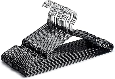 Red dot Gift® 30 hangers for shirts, 40 cm wire hangers, solid, non -slip, space -saving, with rubber coating, robust hangers (black, 30).. DIAYTAR NIGERIA brings the joy of affordable shopping to your fingertips with delivery in less than 8 days.