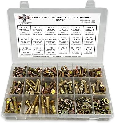 Assortment of bolts, nuts and locking with hexagonal head of grade 8 - 380 pieces!.. Discover why DIAYTAR NIGERIA is the smart shopper's choice for affordable products delivered nationwide.