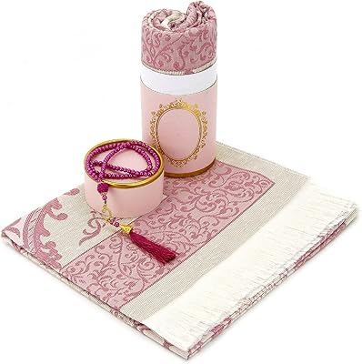 Muslim prayer carpet Yeez Crafts - Prayer carpet for men and women - Elegant gift box, taffeta fabric, Turkish design, portable prayer carpet, Ramadan Islamic gift box, Janamaz carpet - Prayer pearls (pink).. DIAYTAR NIGERIA combines affordability with convenience, delivering your purchases within 5-8 days.