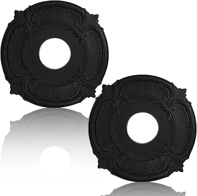 Circular PU circular medallion ceiling fan, 2 rooms, for domestic lighting and ring for ceiling fans and chandeliers, outer diameter 12 x interior diameter 3.5 (black).. Shop confidently with Nigeria's most trusted e-commerce platform, offering swift and affordable delivery.