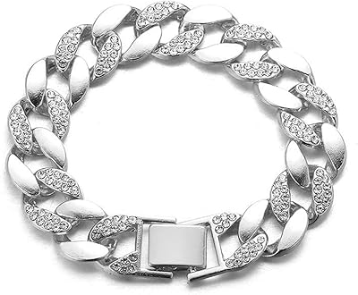Cuban iced Halukacacaca cuban meal chain, collar and plated platinum platinum 18 mm gold platinum, set of laboratory claws, with free gift box.. Experience the power of choice with DIAYTAR NIGERIA's extensive catalog and reliable delivery service.