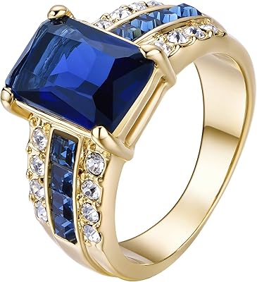 Wedding ring Yoursfs with simulated sapphire and cubic zirconia plated yellow 18 carats.. DIAYTAR NIGERIA: Your trusted partner for affordable online shopping with reliable delivery timeframes.
