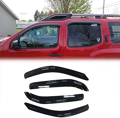 Purito side window wind deflector, 4 exterior band pieces on the dark gray rain deflector kit, nice adjustment for Nissan Xterra 2005-2015 94539.. DIAYTAR NIGERIA transforms dreams into deliveries with our affordable prices and reliable shipping.