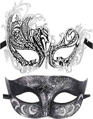 Masque of Masquerade Half Venetian couples, Tuesday Gras mask for Christmas festival masquerade, 2 (black) package.. Your one-click solution to affordable shopping, DIAYTAR NIGERIA delivers quality products nationwide.
