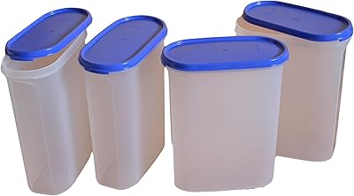 Set of 4 oval plastic containers Tupperware - 2.3 l, 4 rooms, multicolored.. DIAYTAR NIGERIA transforms how Nigerians shop with our affordable prices and dependable shipping times.