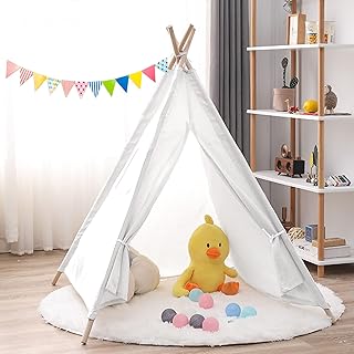 Tipi Tipi tent for children, children's tent in natural cotton - foldable and washable interior teepee tent for children, outdoor gaming tent for girls and boys (white).. Your complete shopping solution, DIAYTAR NIGERIA offers extensive choice with competitive prices and delivery.