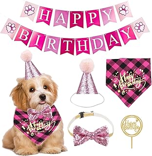 Jwwyj Bandana Bandana For Dog - Party supplies for 1st dog anniversary, scarf and hat banner of happy birthday for dogs, cats, animals.. DIAYTAR Nigeria: trusted by thousands for fast, reliable delivery.