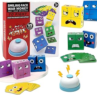 FUFUFA - Grimace wooden construction blocks - with bell - 64 Cards - Expression cubes - Clap and Enjoy Bell.. Your digital shopping companion, DIAYTAR NIGERIA offers unmatched value with nationwide shipping.