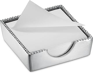 Bloomingwoods silver metal towel rack for table, dining table - Storage tray for silver towels - Classic square towel holder for kitchen... DIAYTAR NIGERIA: Creating access to affordable products for every Nigerian with our swift delivery service.