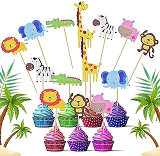 Delfino Zoo Animal Cupcake Toppers Cute Design Toppers with 7 different pieces for children.. Shop with intention at DIAYTAR NIGERIA, offering thousands of products delivered nationwide in days.