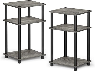 Frono Just Turn N Tube Table at 3 levels - Package of 2, Gray/Black French Oak.. Get more for less on DIAYTAR Nigeria — Nigeria’s favorite e-commerce platform.