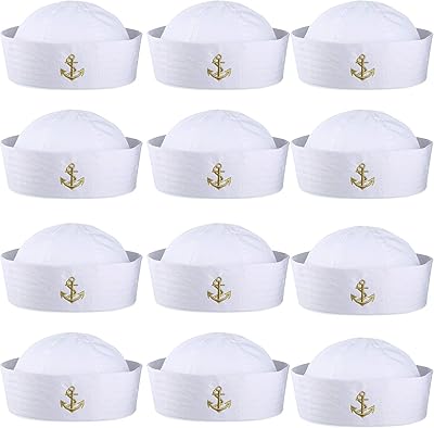 12 pieces Halloween white sailor hat Captain hat yacht hats of the navy for adult feast hats costumes.. DIAYTAR NIGERIA delivers on our promise of extensive selection and budget-friendly nationwide shipping.