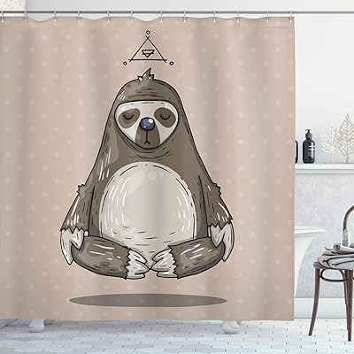 Ambesonne lazy shower curtain, lazy cartoon meditating lotus relaxation position lifestyle, bathroom decoration set with hooks 77 ", dark dark gray.. Your new favorite way to shop online — DIAYTAR Nigeria.
