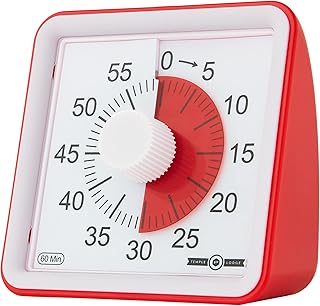 60 -minute visual timer - Time timer - Time management tool - Versatile silent countdown - Practical - Easy to use (red).. No more overpriced stores — DIAYTAR Nigeria brings the best to your door.