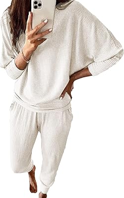 Two -piece tracksuit, plain -colored for women, long sleeve sweater and long pants, Fall Fashion 2023.. Shop with confidence at DIAYTAR NIGERIA, offering thousands of products with budget-friendly shipping.