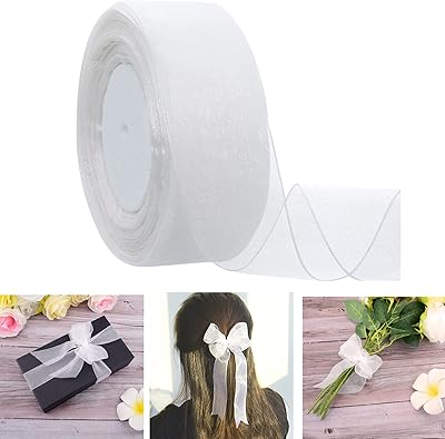 1-1 2 "White organza ribbon transparent ribbon for wedding with white knots.. Discover thousands of products on DIAYTAR Nigeria — from fashion and electronics to home goods. We guarantee quick delivery and competitive pricing across the board.