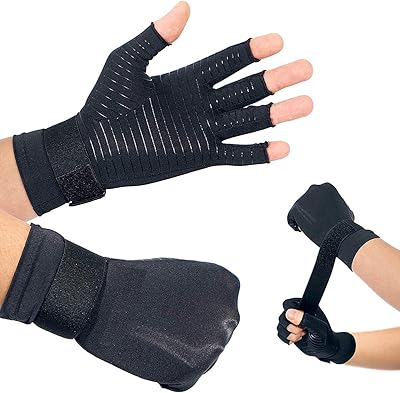 Half-deigm gloves, Delfino copper compression gloves for arthritis with the best copper gloves adjustable for carpal canal arthritis, wrist and hand support for women and men, 1 pair.. Shop with confidence at Nigeria's leading affordable e-commerce platform with reliable delivery services.