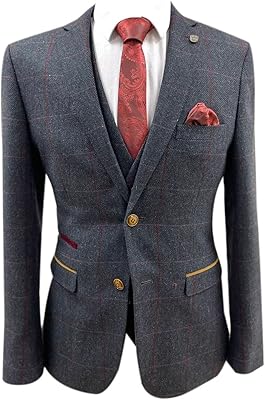 3 -piece suit in tweed Windobane Navy Blue Cup Slim for men.. Shop with intention at DIAYTAR NIGERIA, offering thousands of products delivered nationwide in days.