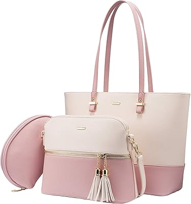Versatile Tout Tout-Tout in PU leather for women with shoulder bag and small handbag (set of 3 pieces, white/pink), multi.. Shop with confidence at DIAYTAR NIGERIA, offering thousands of products with budget-friendly shipping.