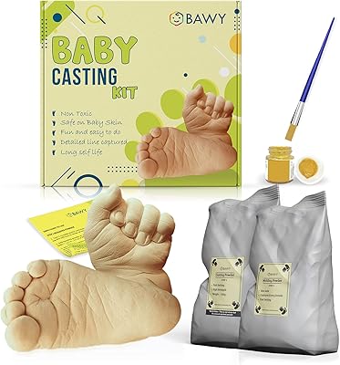 3D bowie molding kit for children for hand and children's feet molding, molding powder - 350 g, molding powder - 500 g with golden color and brush.. Navigate through thousands of products at pocket-friendly prices with DIAYTAR NIGERIA's easy-to-use platform.