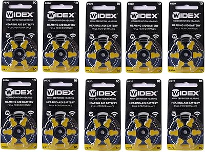 Batteries for hearing devices widex 10no (PR70) (yellow) 60 batteries (6x10 strips).. DIAYTAR NIGERIA: Your trusted partner for affordable online shopping with reliable delivery timeframes.