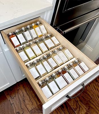Organizer of transparent acrylic spice drawer, 4 -level spice pots drawers, kitchen spice tray for drawer/counter (pots not included).. DIAYTAR NIGERIA: Bringing quality products to your doorstep at prices that won't break the bank.