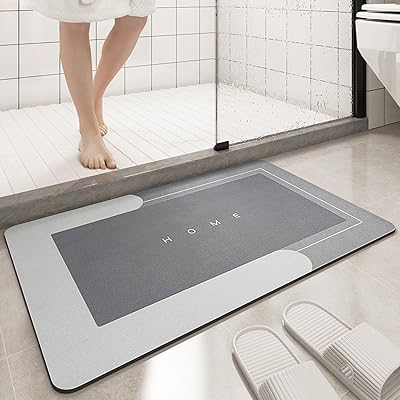 Super absorbent floor mats, fast drying bathroom rugs, large super absorbent living room carpet, non -slip rubber, easy -to -clean, simple kitchen doors (light gray rectangle, 40x60 cm).. DIAYTAR NIGERIA: Where shopping meets satisfaction with affordable prices and prompt delivery services.