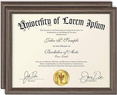 Icona Bay 8.5 x 11 certificate frame (package of 2, Hickory brown), certificate frame, document frame, composite wooden frame for walls or tables, lot of 2 Lakeland.. Shop across categories at DIAYTAR NIGERIA and enjoy budget-friendly nationwide shipping in 5-8 days.