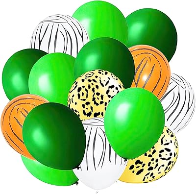 Party Time - Assortment of 35 Balls with animal prints and green latex balloons for jungle Safari jungle festive supplies and arc decoration kit in garland of balloons.. Experience the ease of modern shopping with DIAYTAR NIGERIA's vast selection and quick delivery service.