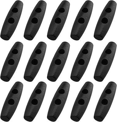 100 wooden -shaped wooden -shaped buttons with 2 30 mm for seam, coats, jackets, outdoor clothes and crafts - black.. DIAYTAR NIGERIA: Bringing the marketplace to every Nigerian with affordable prices and quick delivery.