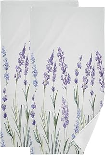 Sweet towels with Blue Angel Lavender and watercolor print for guests and fingertips for the bath, spa and gym, 2 rooms, 14.4 x 28.3 inches.. Shop smarter, not harder with DIAYTAR NIGERIA - thousands of products at your fingertips with affordable delivery.