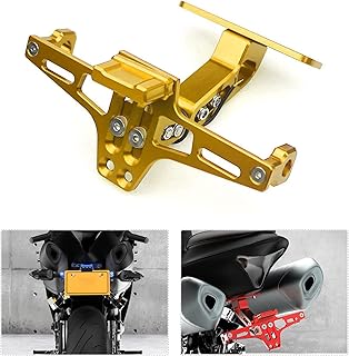 Joyon universal license plate support adjustable for motorcycle, rear light support for kawasaki yamaha honda suzuki bmw ducati aprilia (gold).. DIAYTAR NIGERIA makes quality accessible to all with our affordable prices and quick delivery service.