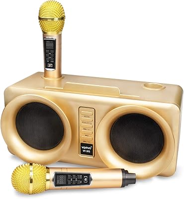 Karaoke machine, Vavo VF-301 15W * 2 Rechargeable Bluetooth speaker with 2 wireless microphones, portable sound speaker system for children and adults.. Discover endless possibilities with DIAYTAR NIGERIA's comprehensive catalog and budget-friendly delivery.