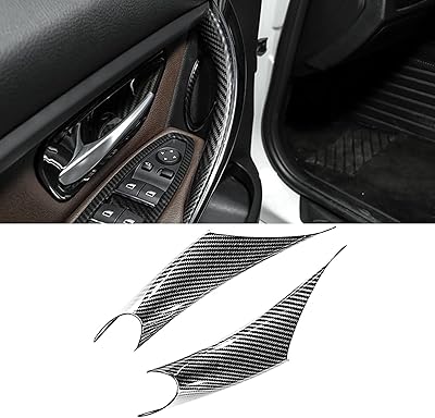 TTCR-II Porte T-cover for front door panel BMW 3 series 4, 2 carbon fiber door handle envelopes for BMW 320i 328i 330i 335i F30/F31 2012-2018 and BMW 428i 435i F32/F36 2014-2017 (no real carbon).. DIAYTAR NIGERIA: Your gateway to affordable online retail with reliable delivery within the week.