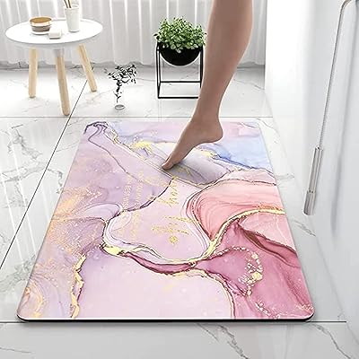 Bolasie bath mat, super absorbent floor mat, fast drying foot carpet, lower non -slip rubber carpet, entrance doors [40 x 60] (pink) (pink) (pink).. DIAYTAR Nigeria: Where affordability meets speed and quality.