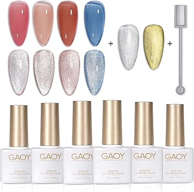 Goi cat eye glitter 3D nail polish with cat eye magnet and 4 basic gel colors, dry -glitter nail varnish and LED LED light.. Shop smarter with DIAYTAR NIGERIA's vast product range and budget-friendly delivery within the week.