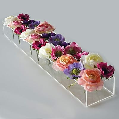Vases with rectangular flowers modern vases in transparent acrylic of 23.6 inches of long play rectangular floral floral for dining table low decoration for wedding Christmas feast of dining table at home (24 holes).. Transform how you shop with DIAYTAR NIGERIA's vast selection and budget-friendly delivery options.