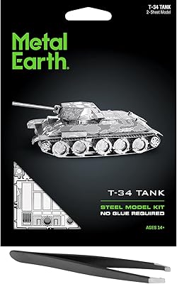 T-34 Metal Metal 3D metal model kit with tweezers.. The smarter way to shop online in Nigeria is through DIAYTAR Nigeria.