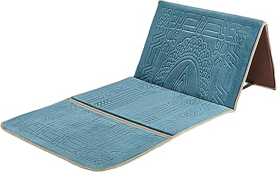 Prayer mat with foldable background/chair for meditation and transport pocket (oasis).. Shop the smart way with DIAYTAR Nigeria — fast delivery, affordable everything.