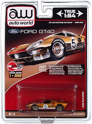 1966 Ford GT40 #5 GOLD Edition limited to 3,600 pieces worldwide 1/64 car model under pressure from Auto World CP7923.. DIAYTAR NIGERIA: Where quality meets accessibility with affordable prices and prompt shipping.